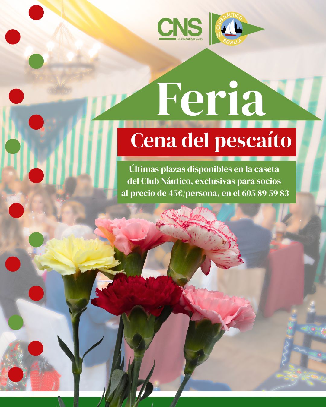 Últimas plazas para la cena del pescaíto en la caseta de Feria del Club Náutico