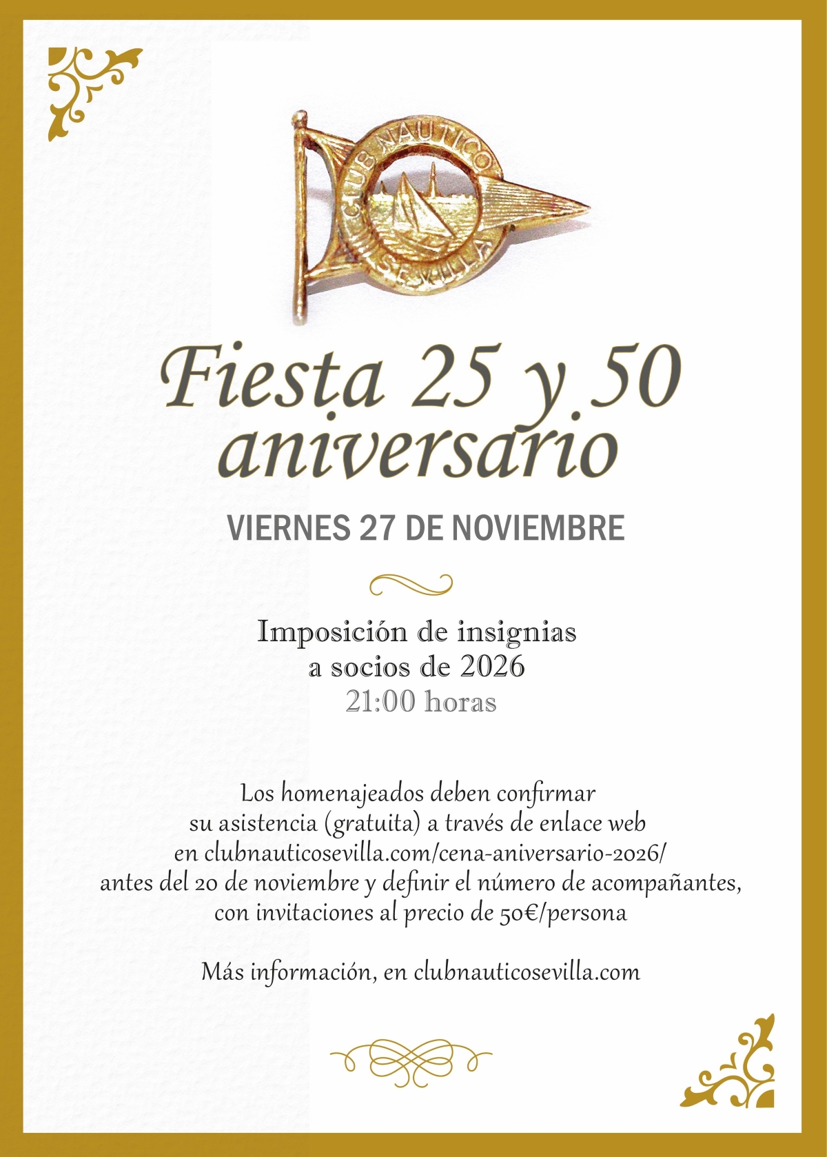 Fiesta 25 y 50 aniversario de socios del Club Náutico