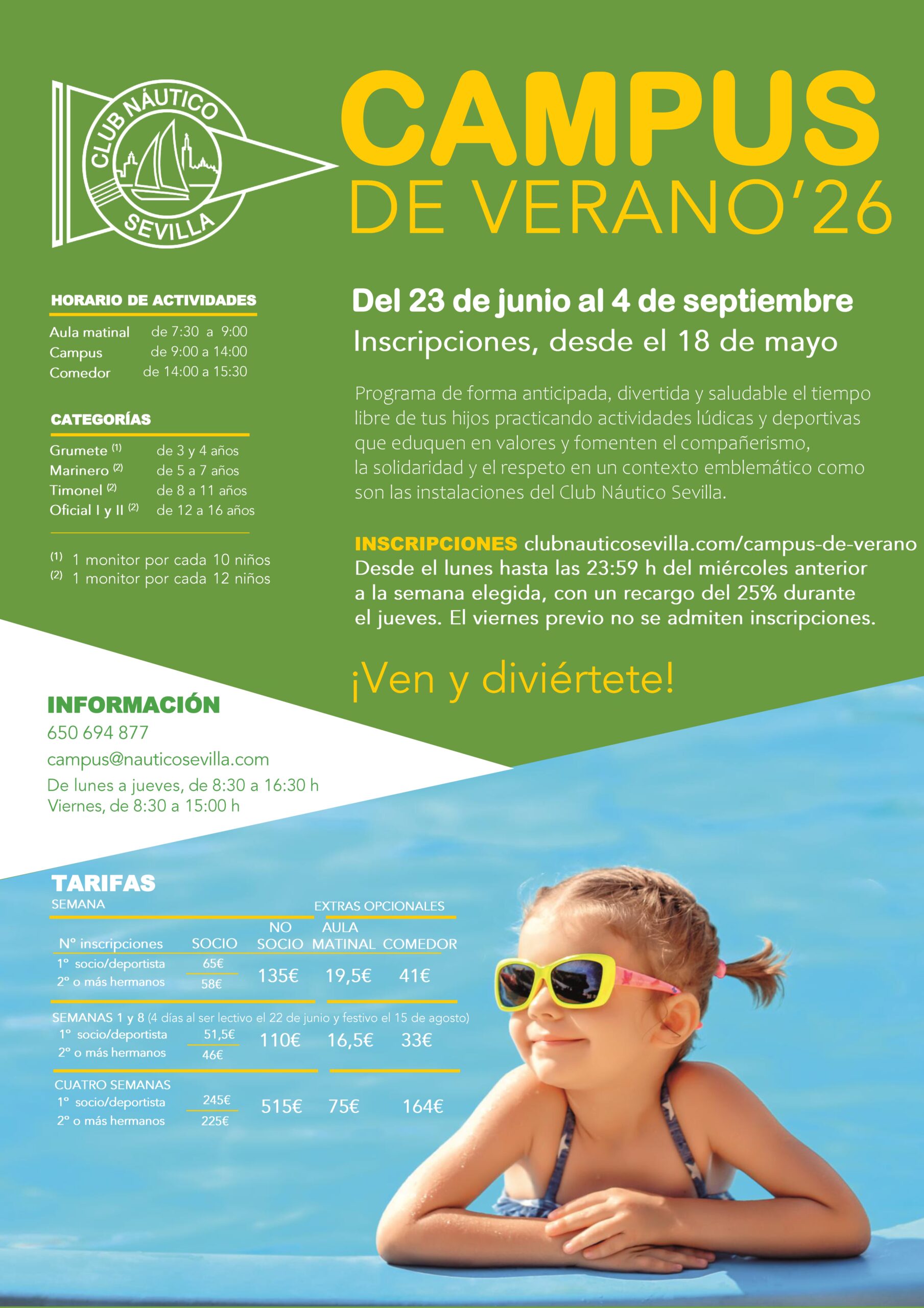 Campus de verano 2026 del Club Náutico Sevilla