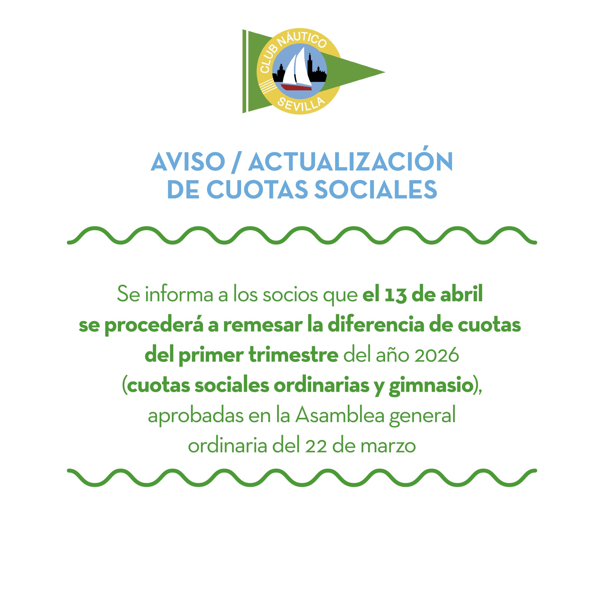 AVISO / Actualización de cuotas sociales