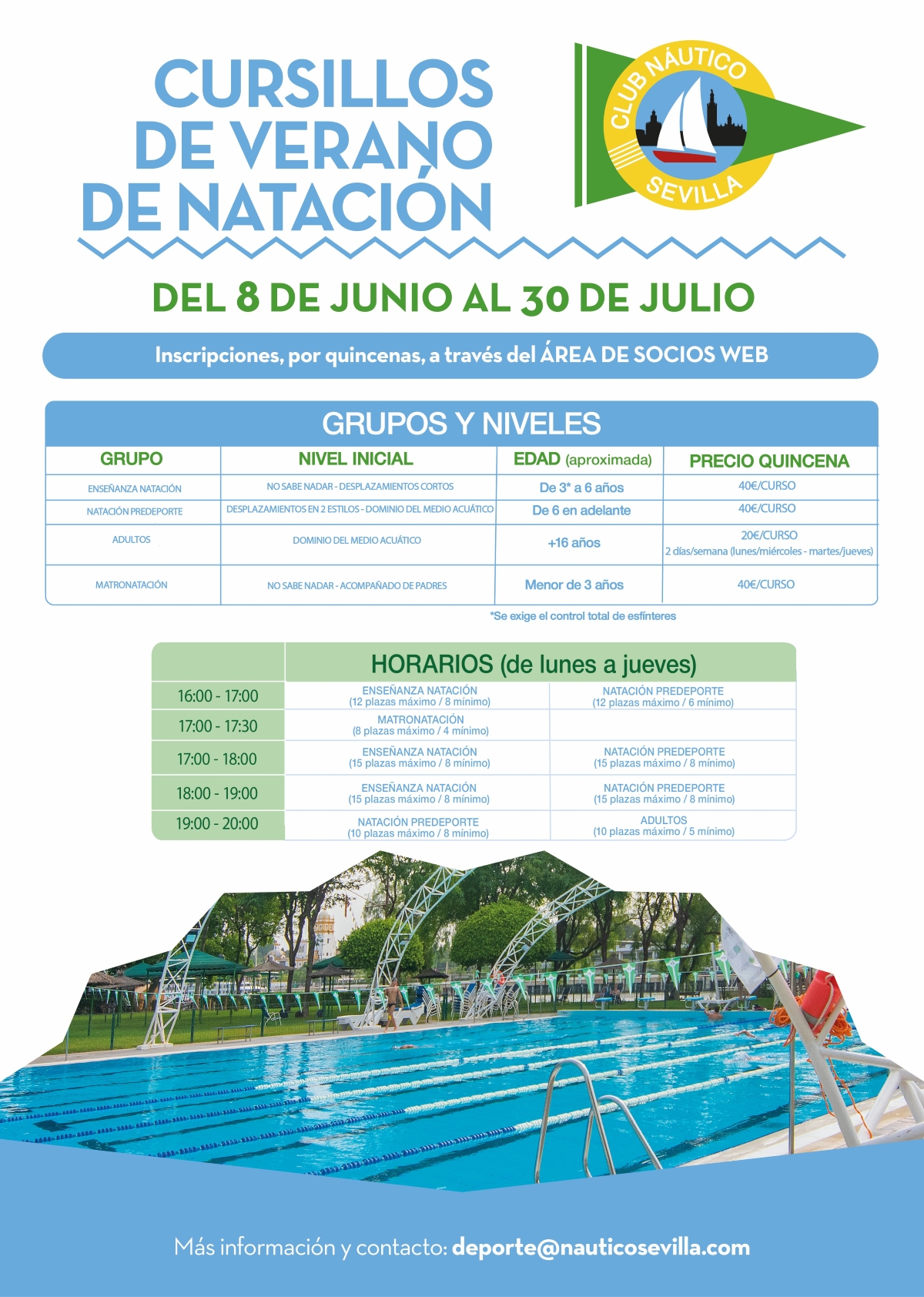 Cursillos de verano de natación