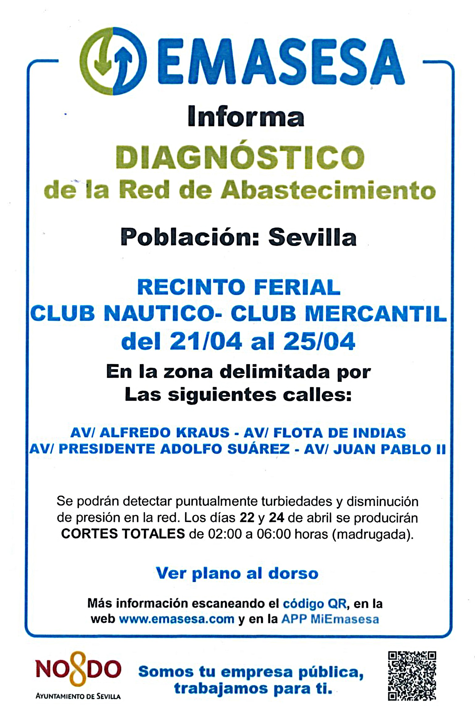 AVISO / Incidencias en el suministro de agua en el Club Náutico