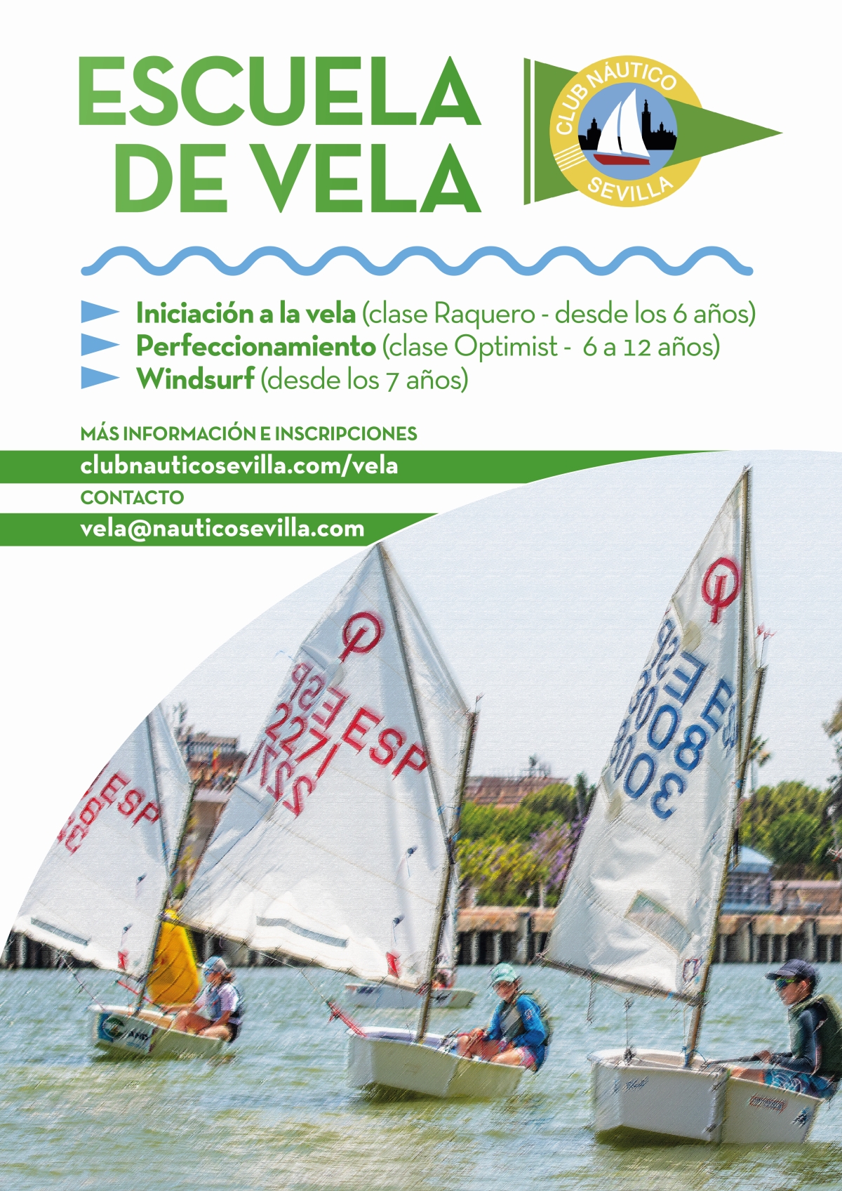 Cursillos de vela en la dársena del Guadalquivir