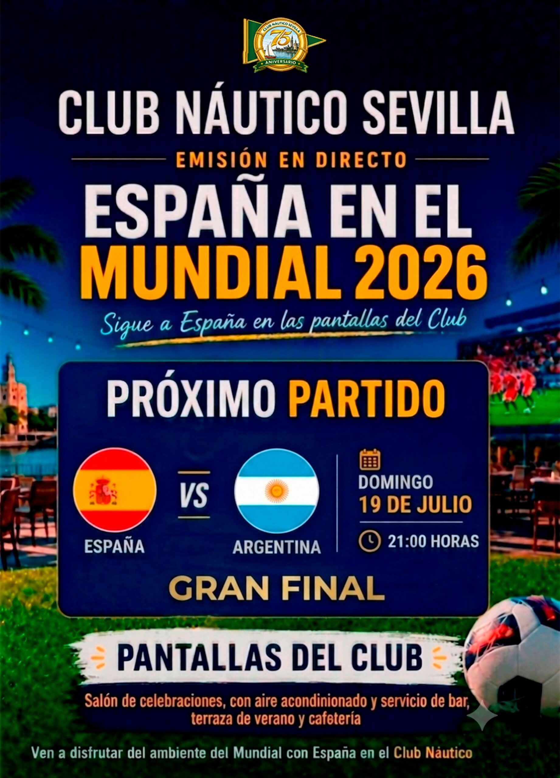 Vive el Mundial de fútbol en el Club Náutico