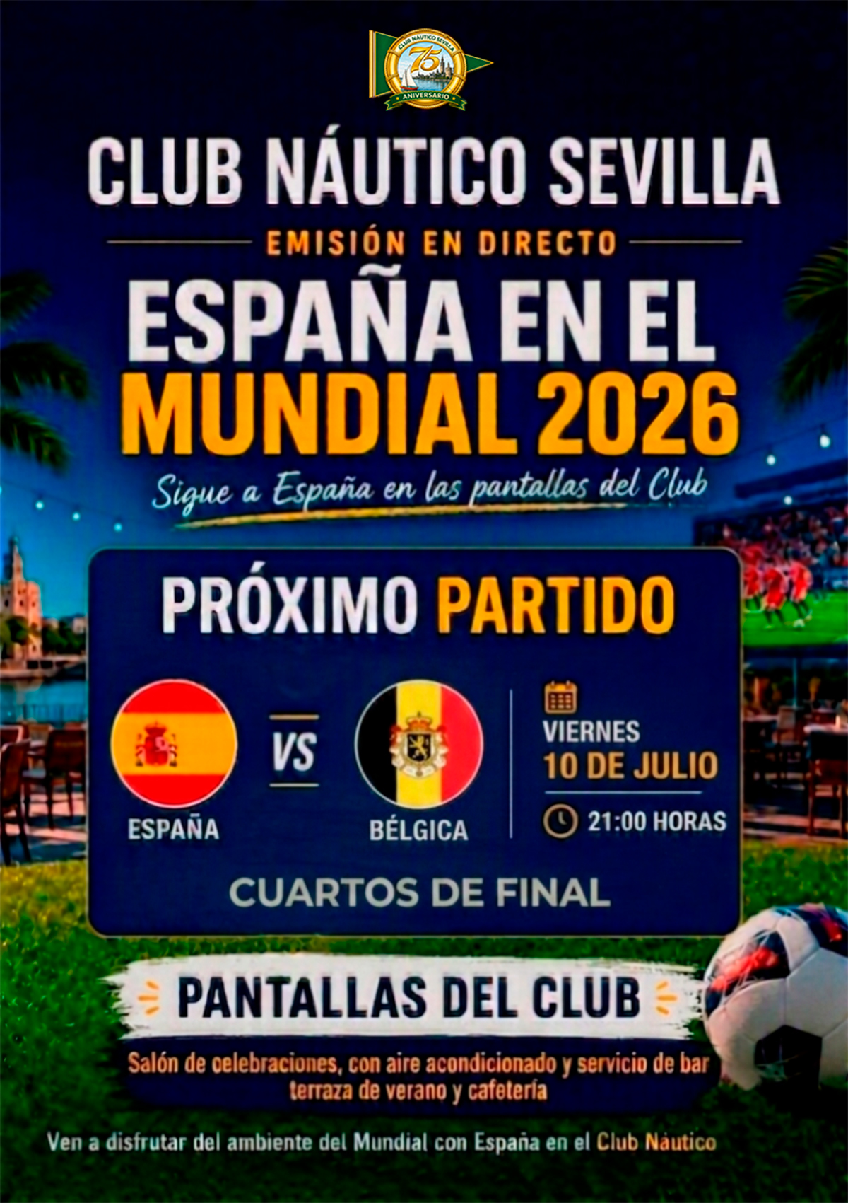 Vive el Mundial de fútbol en el Club Náutico