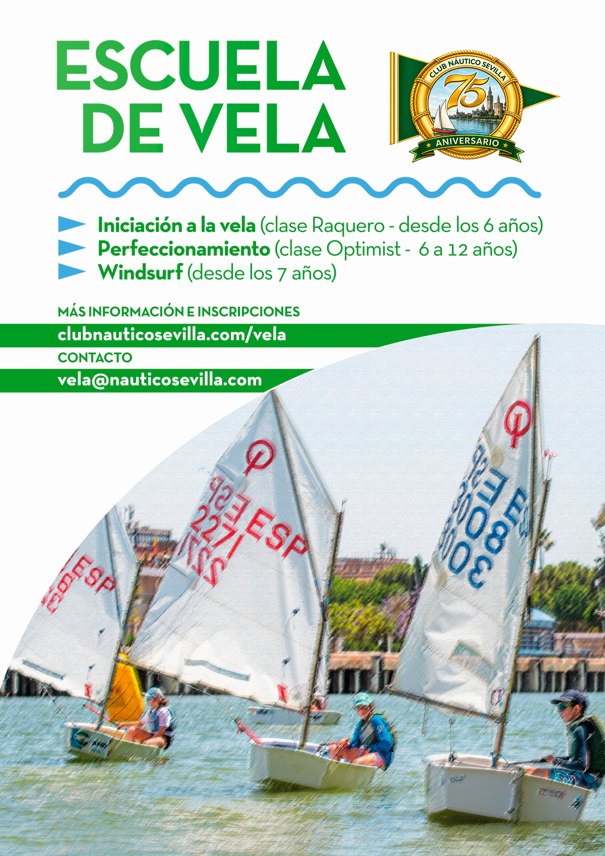 Cursillos de vela en la dársena del Guadalquivir