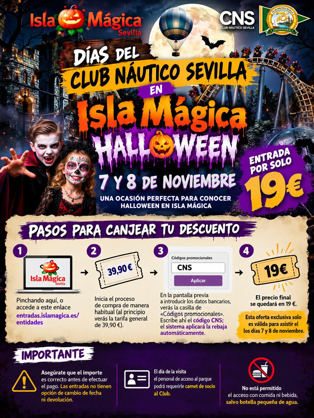 Celebra Halloween con el Club Náutico en Isla Mágica