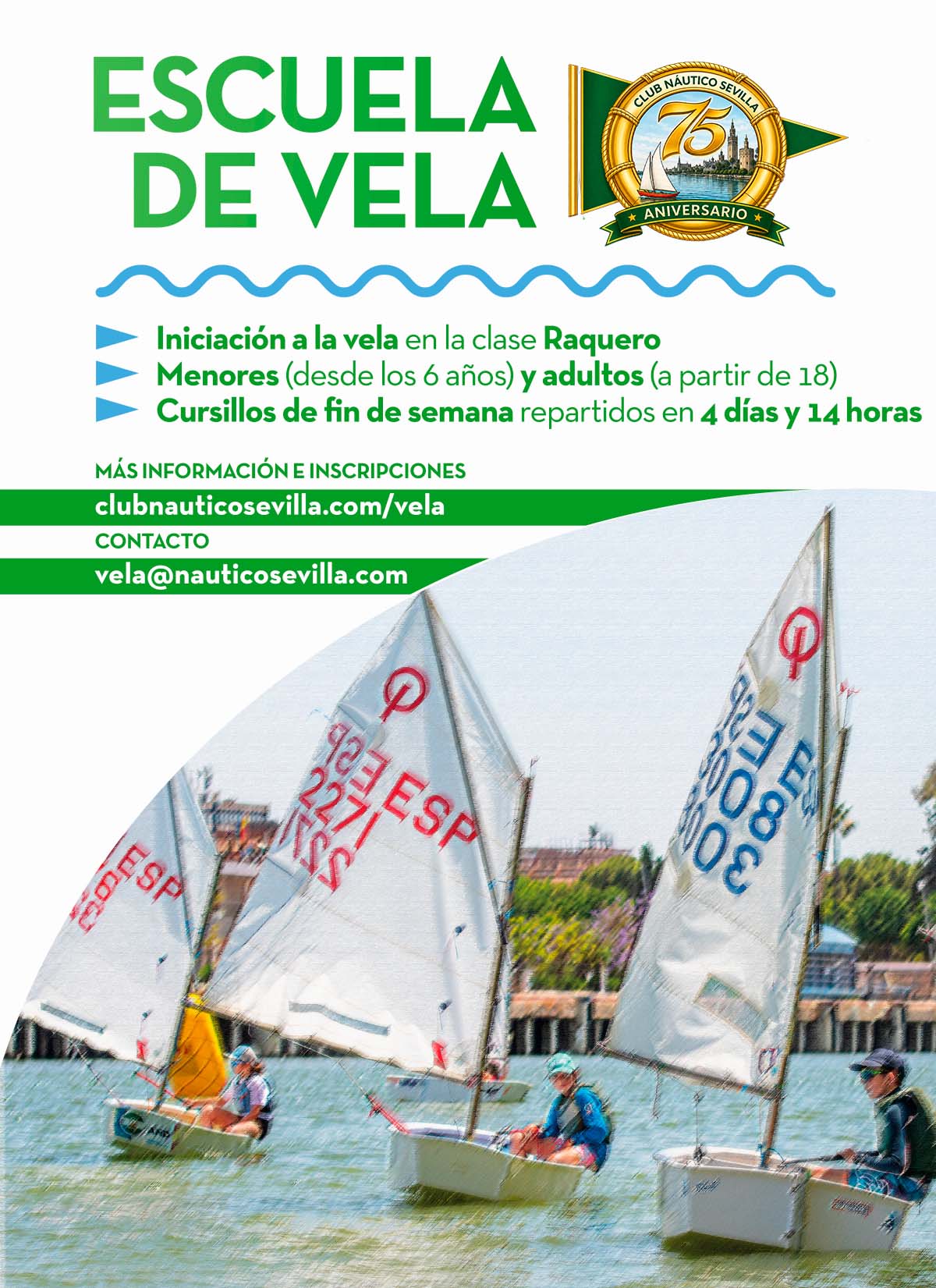Cursillos de iniciación a la vela en la dársena del Guadalquivir