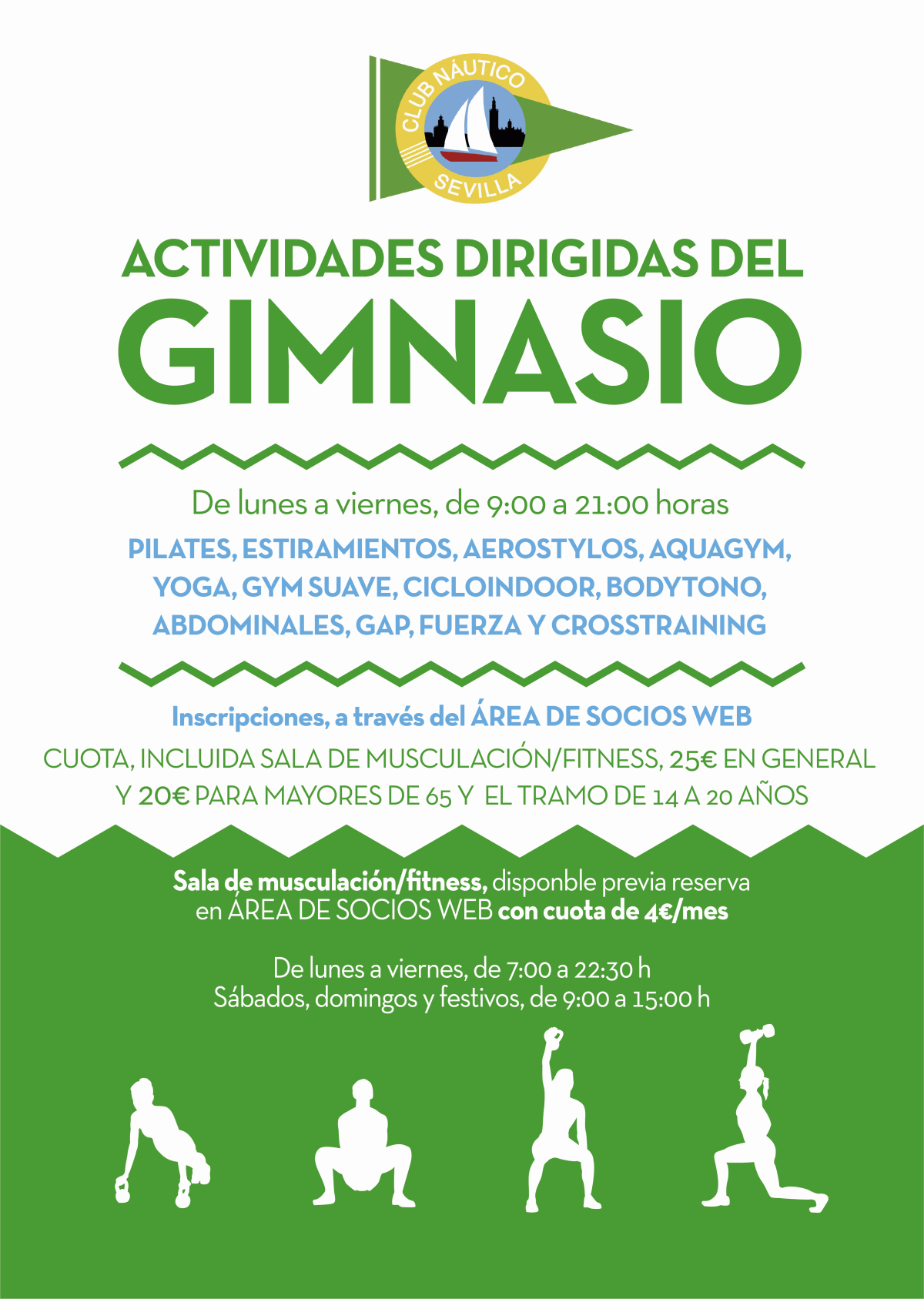 Actividades dirigidas del gimnasio en julio