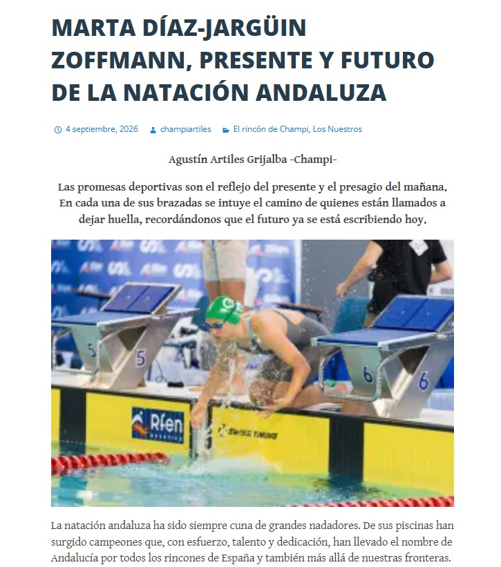 #SomosNáutico / Marta Díaz-Jargüin Zoffmann, presente y futuro de la natación andaluza